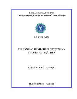 Luận án Thi hành án hành chính ở Việt Nam - Lý luận và thực tiễn