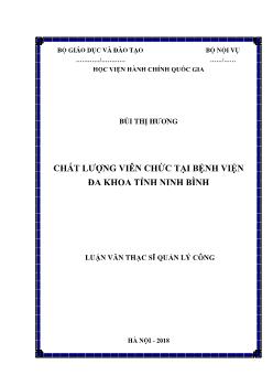 Luận văn Chất lượng viên chức tại bệnh viện đa khoa tỉnh Ninh Bình