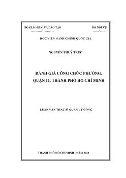 Luận văn Đánh giá công chức phường, quận 11, thành phố Hồ Chí Minh