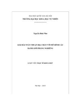 Luận văn Giải bài toán thuận địa chấn với mô hình các ranh giới phẳng nghiêng