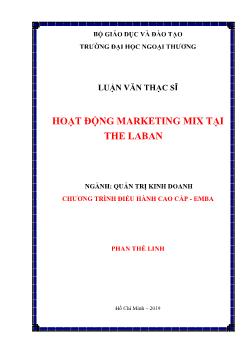 Luận văn Hoạt động marketing mix tại the laban