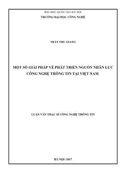 Luận văn Một số giải pháp về phát triển nguồn nhân lực công nghệ thông tin ở Việt Nam