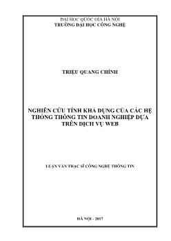 Luận văn Nghiên cứu tính khả dụng của các hệ thống thông tin doanh nghiệp dựa trên dịch vụ web