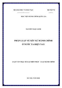 Luận văn Pháp luật về xét xử hành chính ở nước ta hiện nay