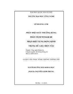 Luận văn Phát hiện bất thường bằng phân tích tensor để nhận biết xung động kinh trong dữ liệu điện não