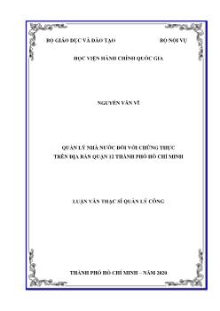 Luận văn Quản lý nhà nước đối với chứng thực trên địa bàn quận 12 thành phố Hồ Chí Minh