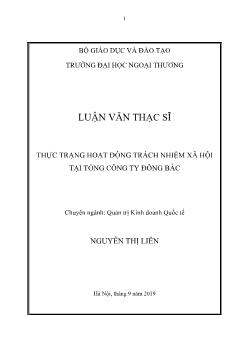 Luận văn Thực trạng hoạt động trách nhiệm xã hội tại tổng công ty Đông Bắc