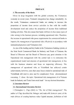 Operational risk management of at Vietnam bank for Industry and Trade Joint stock bank