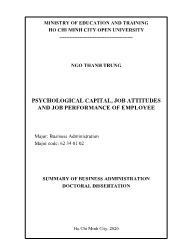 Psychological capital, job attitudes and job performance of employee