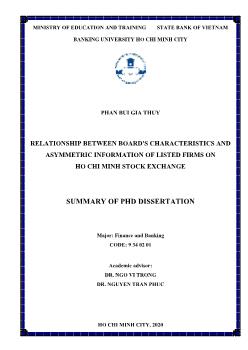 Relationship between board's characteristics and asymmetric information of listed firms on Ho Chi Minh stock exchange