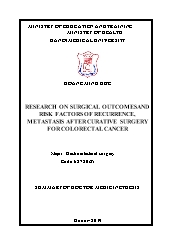 Research on surgical outcomes and risk factors of recurrence, metastasis after curative surgery for colorectal cancer