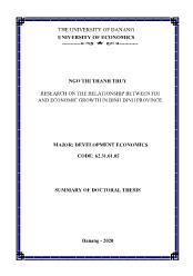 Research on the relationship between fdi and economic growth in Binh Đinh province