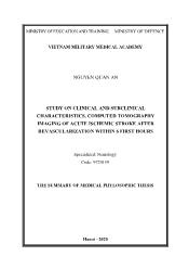 Study on clinical and subclinical characteristics, computed tomography imaging of acute ischemic stroke after revascularization within 6 first hours