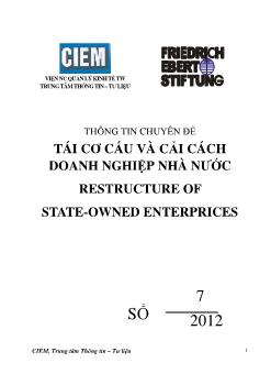 Tái cơ cấu và cải cách doanh nghiệp nhà nước restructure of state - Owned enterprices