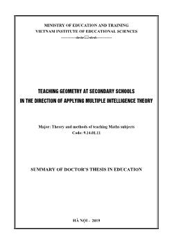 Teaching geometry at secondary schools in the direction of applying multiple intelligence theory