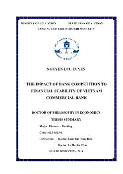The impact of bank competition to financial stability of Vietnam commercial bank