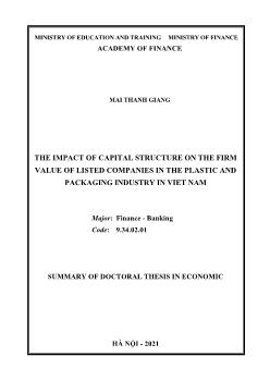 The impact of capital structure on the firm value of listed companies in the plastic and packaging industry in Viet Nam