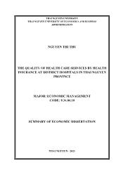 The quality of health care services by health insurance at district hospitals in Thai Nguyen province