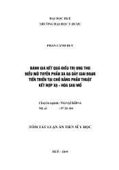 Tóm tắt Luận án Đánh giá kết quả điều trị ung thư biểu mô tuyến phần xa dạ dày giai đoạn tiến triển tại chỗ bằng phẫu thuật kết hợp xạ - Hóa sau mổ