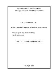 Tóm tắt Luận án Giảm can nhiễu trong hệ thống momi - Ofdm