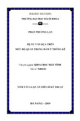 Tóm tắt Luận án Hệ tư vấn dựa trên mức độ quan trọng hàm ý thống kế