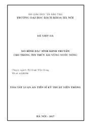 Tóm tắt Luận án Mô hình đặc tính kênh truyền cho thông tin thủy âm vùng nước nông