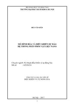 Tóm tắt Luận án Mô hình hóa và điều khiển dự báo hệ thống phân phối vật liệu nano