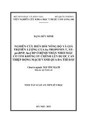Tóm tắt Luận án Nghiên cứu biến đổi nồng độ và giá trịtiên lượng của hs - Troponin t, ntprobnp, hs - crp ở bệnh nhân nhồi máu cơ tim không st chênh lên được can thiệp động mạch vành qua da thì đầu