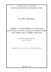 Tóm tắt Luận án Nghiên cứu phát triển các giải pháp giám sát lưu lượng và quản lý phương tiện giao thông qua camera giám sát
