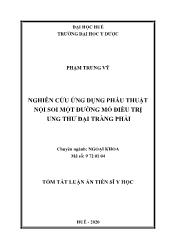 Tóm tắt Luận án Nghiên cứu ứng dụng phẫu thuật nội soi một đường mổ điều trị ung thư đại tràng phải