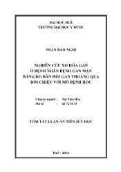 Tóm tắt Luận án Nghiên cứu xơ hóa gan ở bệnh nhân bệnh gan mạn bằng đo đàn hồi gan thoáng qua đối chiếu với mô bệnh học