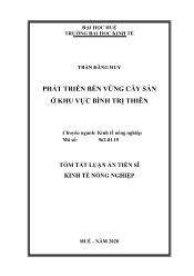 Tóm tắt Luận án Phát triển bền vững cây sắn ở khu vực bình trị thiên