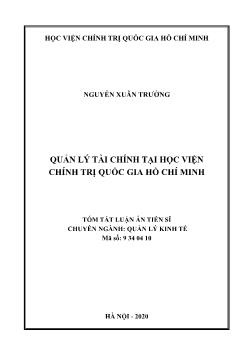 Tóm tắt Luận án Quản lý tài chính tại học viện chính trị quốc gia Hồ Chí Minh