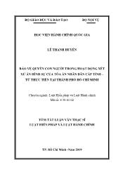 Tóm tắt Luận văn Bảo vệ quyền con người trong hoạt động xét xử án hình sự của tòa án nhân dân cấp tỉnh – Từ thực tiễn tại thành phố Hồ Chí Minh