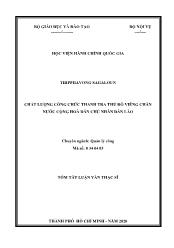 Tóm tắt Luận văn Chất lượng công chức thanh tra thủ đô viêng chăn nước Cộng hoà dân chủ nhân dân Lào