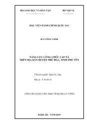 Tóm tắt Luận văn Năng lực công chức cấp xã trên địa bàn huyện Phú Hòa, tỉnh Phú Yên