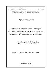 Tóm tắt Luận văn Nghiên cứu thực trạng và hiệu quả can thiệp viêm mũi dị ứng của công nhân sản xuất thú nhồi bông tại Hải Phòng