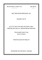Tóm tắt Luận văn Quản lý nhà nước đối với chứng thực trên địa bàn quận 12, thành phố Hồ Chí Minh