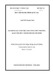 Tóm tắt Luận văn Tạo động lực làm việc cho công chức phường, quận Thủ Đức, thành phố Hồ Chí Minh