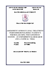 Assessment of root canal treatment performed on elderly patient’s premolar using protaper next system – An experimental research and a clinical trial