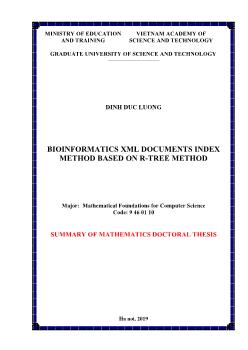 Bioinformatics xml documents index method based on r - Tree method