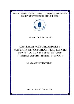 Capital structure and debt maturity structure of real estate construction investment and trading enterprises in Vietnam