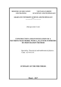 Construction and investigation of a neutrino mass model with a4 flavour symmetry by pertubation method