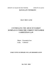 Controlling the abuse of market dominance under the current vietnamese competition law