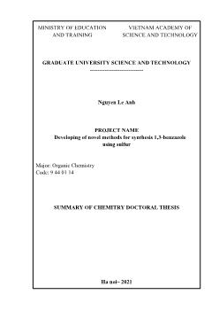 Developing of novel methods for synthesis 1,3 - Benzazole using sulfur