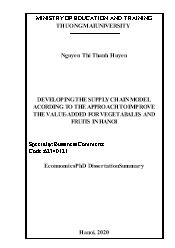 Developing the supply chain model acording to the approach to improve the value - Added for vegetabales and fruits in Hanoi