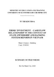 Firms’ investment – cash flow relationship in the context of state ownership and banking system reform in Vietnam