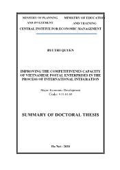 Improving the competitivenes capacity of vietnamese postal enterprises in the process of international integration