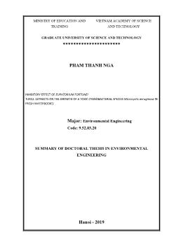 Inhibitory effect of eupatorium fortunei turcz. extracts on the growth of a toxic cyanobacterial species microcystis aeruginosa in fresh waterbodies