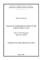 Linkage of tourism development in the north central coast